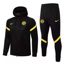 Chelsea Black Hooded Presentation Soccer Tracksuit 2021-22