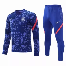 Chelsea Training Soccer Tracksuit Blue Texture 2021