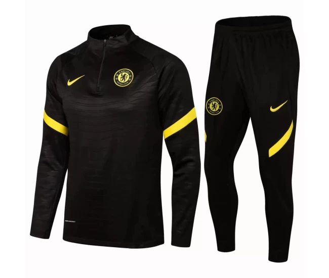 Chelsea Training Technical Soccer Tracksuit Black 2021 2022