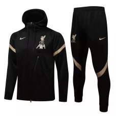 Liverpool FC Black Hooded Presentation Soccer Tracksuit 2021-22