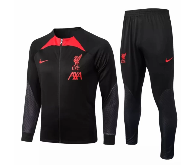 Liverpool FC Black Training Presentation Soccer Tracksuit 2022-23