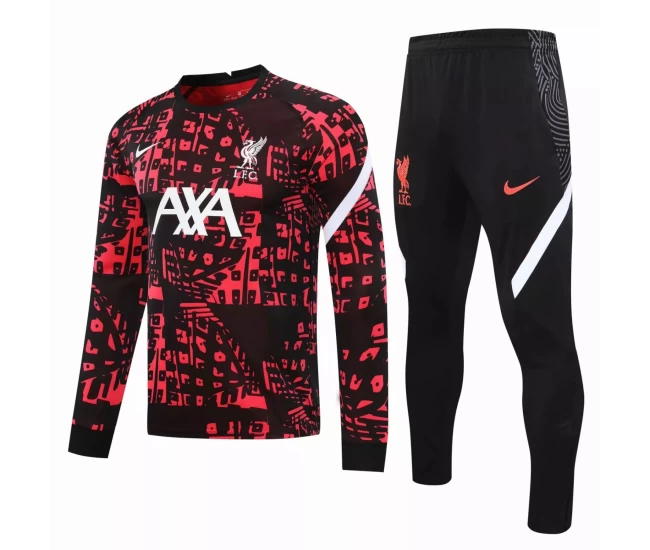 Liverpool Soccer Technical Training Red Black Tracksuit 2020 2021