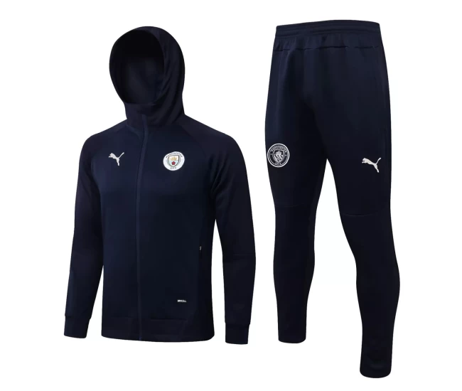 Manchester City Blue Hooded Presentation Soccer Tracksuit 2021-22