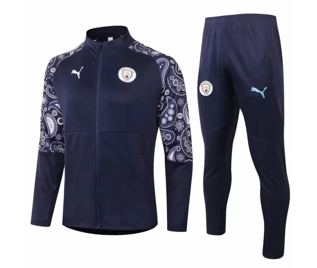 Manchester City Training Presentation Soccer Tracksuit 2020 Navy