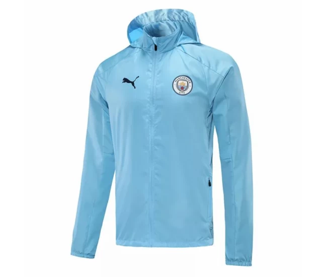 Manchester City Training Winter Jacket Mens Light Blue 2021