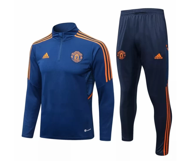 Manchester United Blue Training Technical Soccer Tracksuit 2022-23