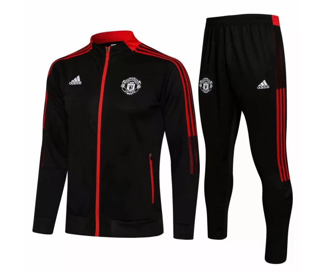 Manchester United Black Presentation Soccer Tracksuit 2021-22