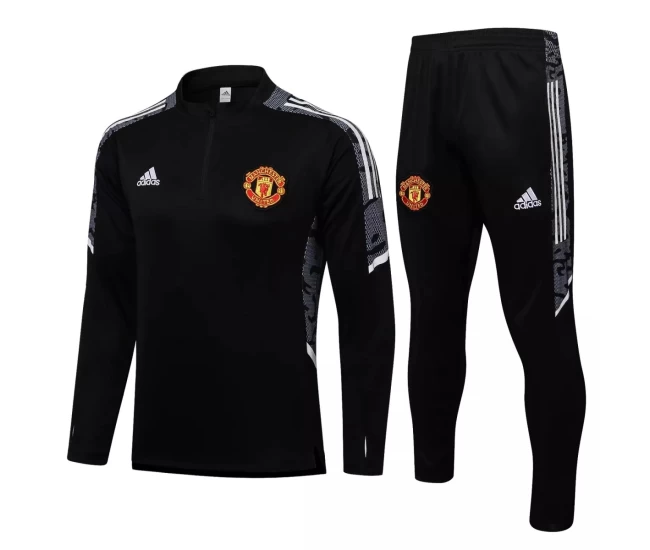 Manchester United Black Training Technical Soccer Tracksuit 2021-22