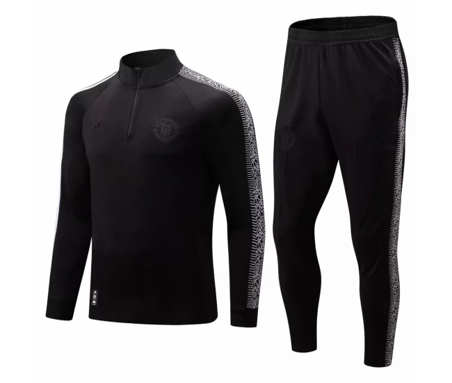 Manchester United Black Training Technical Football Tracksuit 2022-23