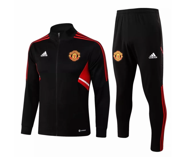 Manchester United FC Black Training Presentation Soccer Tracksuit 2022-23