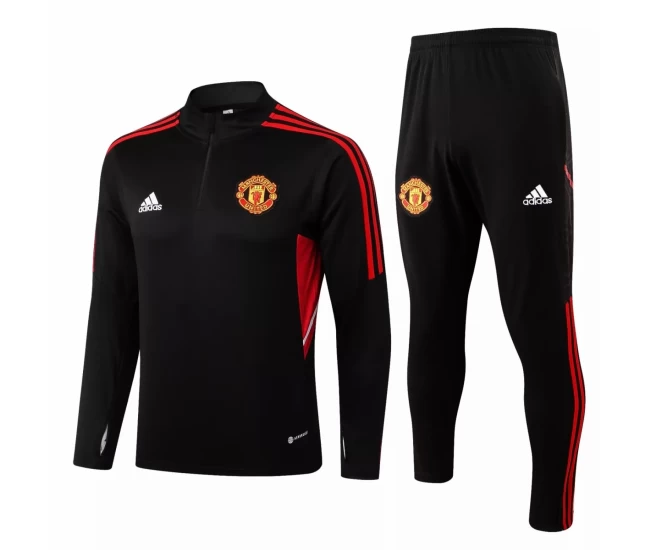 Manchester United FC Black Training Technical Soccer Tracksuit 2022-23
