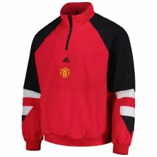 Manchester United Mens Icon Raglan Quarter Zip Soccer Top 2023-24