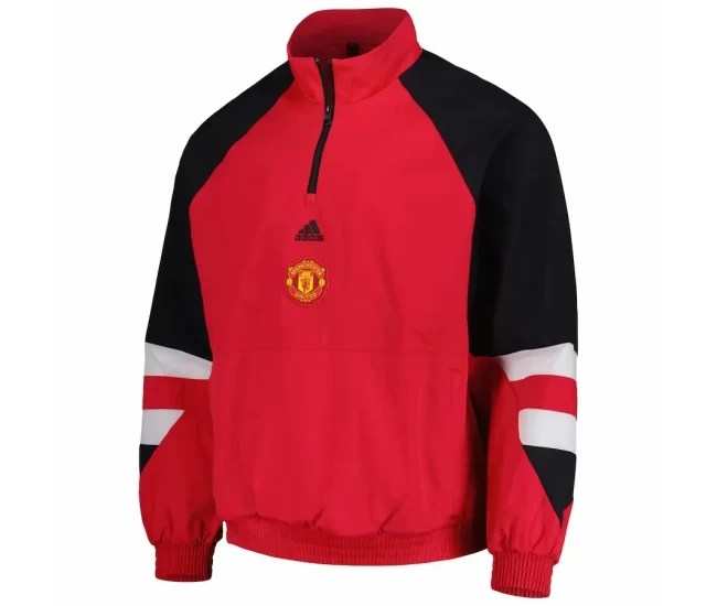 Manchester United Mens Icon Raglan Quarter Zip Soccer Top 2023-24