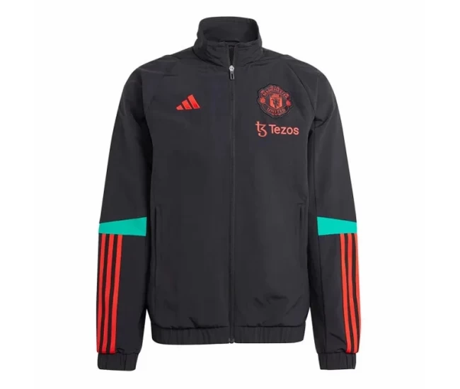 Manchester United Mens Training Presentation Soccer Jacket 2023-24 Black