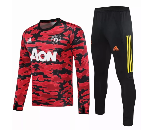 Manchester United Soccer Technical Training Red Black Tracksuit 2020 2021