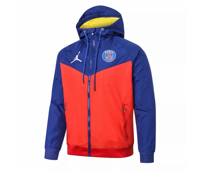 PSG Jordan All Weather Windrunner Jacket Blue Red 2020 2021