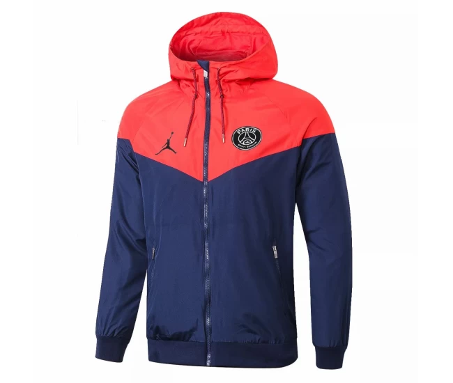 PSG Jordan All Weather Windrunner Jacket Red Navy 2020 2021