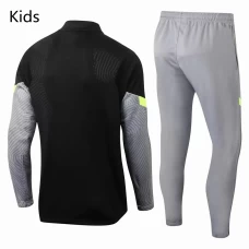 Atletico De Madrid Technical Training Soccer Tracksuit Black Grey Kids 2020 2021