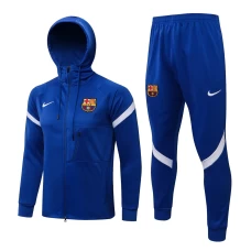 FC Barcelona Blue Hooded Presentation Soccer Tracksuit 2021-22