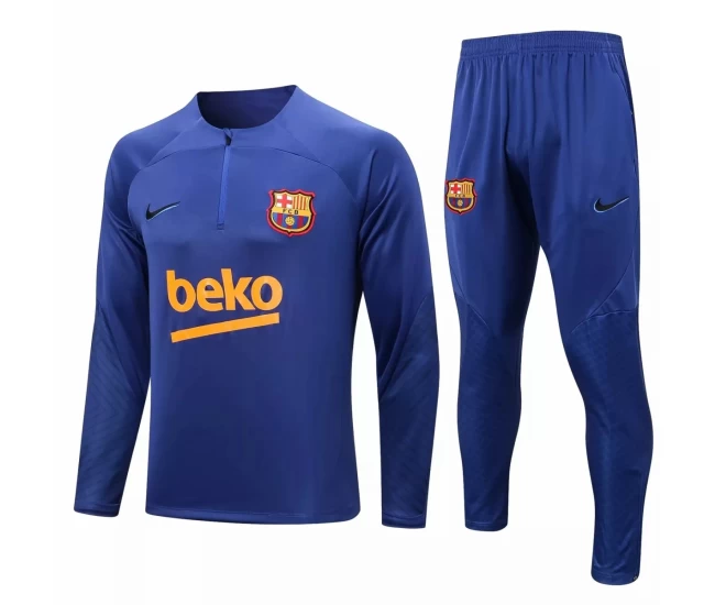 FC Barcelona Blue Training Technical Soccer Tracksuit 2022-23