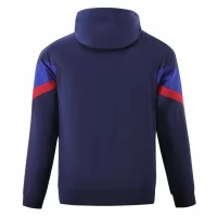 FC Barcelona Mens AWF Raglan Hoodie Soccer Jacket Blue 2023-24