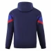 FC Barcelona Mens AWF Raglan Hoodie Soccer Jacket Blue 2023-24