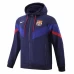 FC Barcelona Mens AWF Raglan Hoodie Soccer Jacket Blue 2023-24