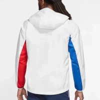 FC Barcelona Mens AWF Raglan Hoodie Soccer Jacket White 2023-24