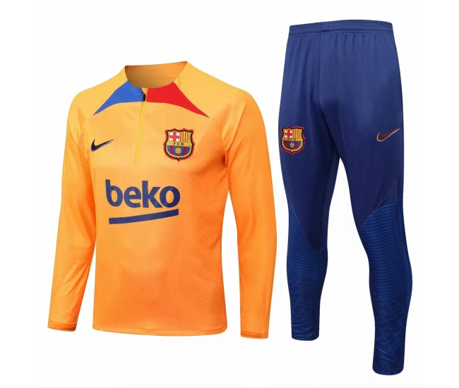 FC Barcelona Orange Training Technical Soccer Tracksuit 2022-23