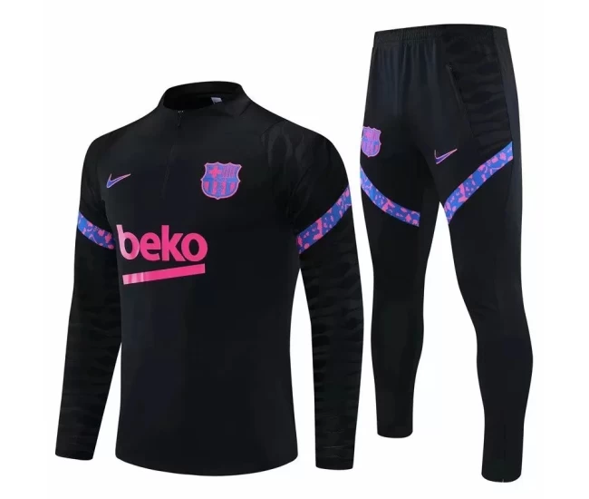 FC Barcelona Training Technical Soccer Tracksuit Black 2021