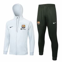 FC Barcelona Beige Hooded Presentation Soccer Tracksuit 2023-24