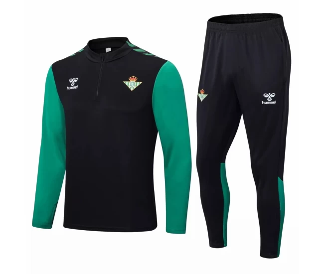 Real Betis Black Training Technical Soccer Tracksuit 2022-23