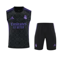 Real Madrid Adult Pre Match Sleeveless Black Soccer Kit 2025-26