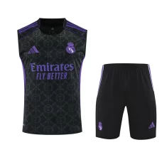 Real Madrid Adult Pre Match Sleeveless Black Soccer Kit 2025-26
