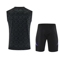 Real Madrid Adult Pre Match Sleeveless Black Soccer Kit 2025-26