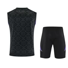 Real Madrid Adult Pre Match Sleeveless Black Soccer Kit 2025-26
