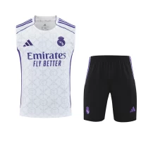 Real Madrid Adult White Sleeveless Soccer Kit 2025-26