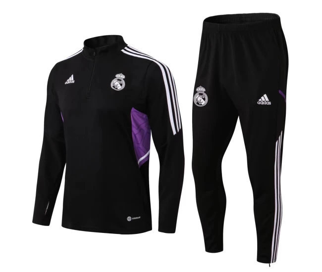 Real Madrid Black Technical Training Soccer Tracksuit 2022-23