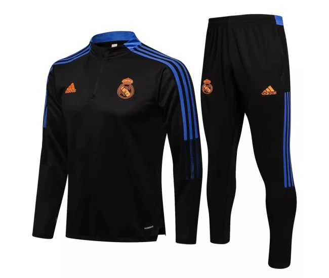 Real Madrid Black Technical Training Soccer Tracksuit 2021-22