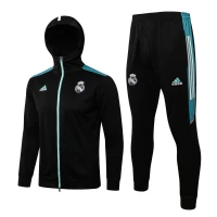 Real Madrid FC Black Hooded Presentation Soccer Tracksuit 2021-22