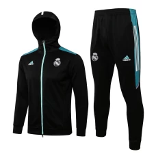 Real Madrid FC Black Hooded Presentation Soccer Tracksuit 2021-22