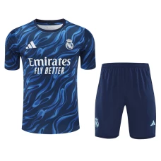 Real Madrid Mens Pre Match Blue Soccer Training Kit 2025-26