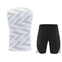 Real Madrid Mens Pre Match Sleeveless White Soccer Kit 2025-26