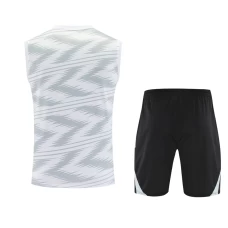 Real Madrid Mens Pre Match Sleeveless White Soccer Kit 2025-26