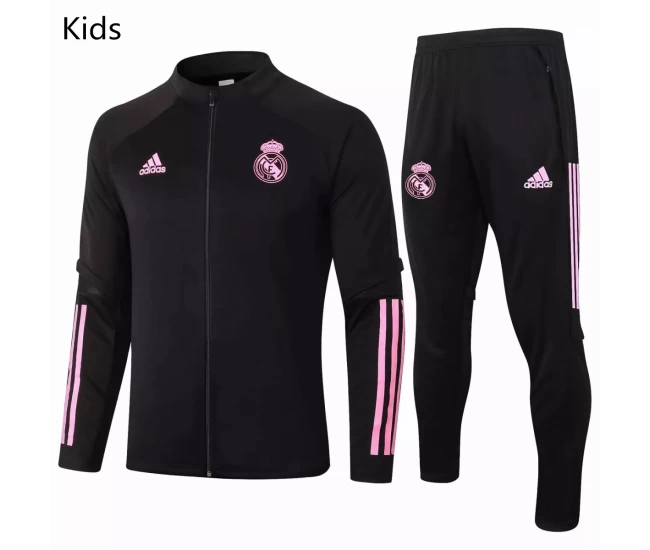 Real Madrid Presentation Soccer Tracksuit Kids Black 2020 2021
