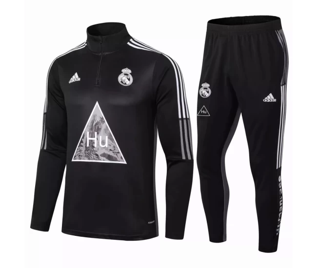 Real Madrid Training Soccer Tracksuit Human Race Black 2020 2021