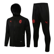 AC Milan Black Hooded Presentation Soccer Tracksuit 2021-22