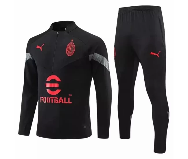 AC Milan Black Training Technical Soccer Tracksuit 2022-23