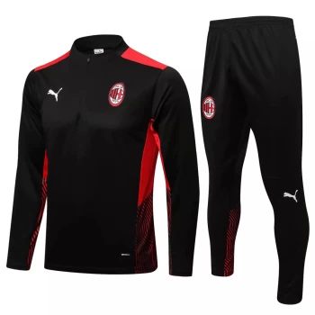 AC Milan Black Training Technical Soccer Tracksuit 2021-22