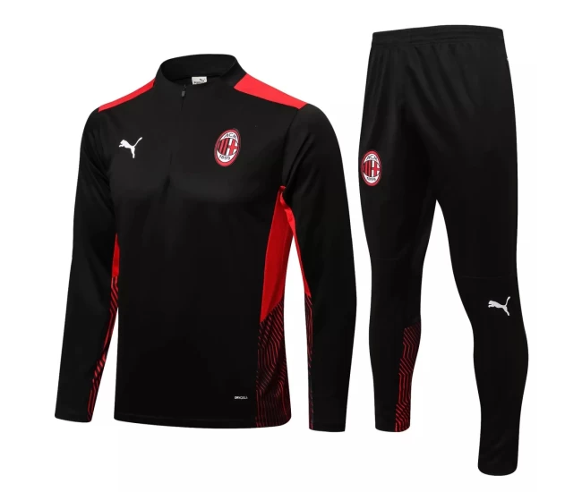 AC Milan Black Training Technical Soccer Tracksuit 2021-22